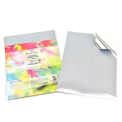 Image of Evergreen Goods™ 50 Sheets A4 Brushed Silver Sticker Vinyl Waterproof Inkjet &amp; Laser Printable Self Adhesive Labels Suitable for Cricut Machines, Making