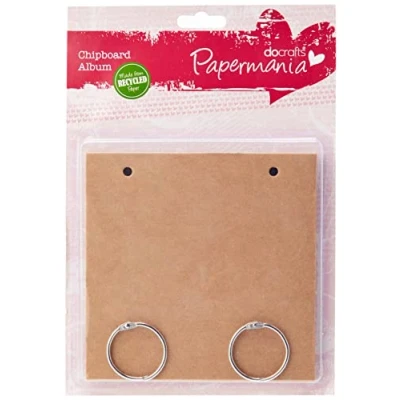 Image of Papermania 15 x cm 6 Piece Bare Basics Chipboard Album Square, Brown