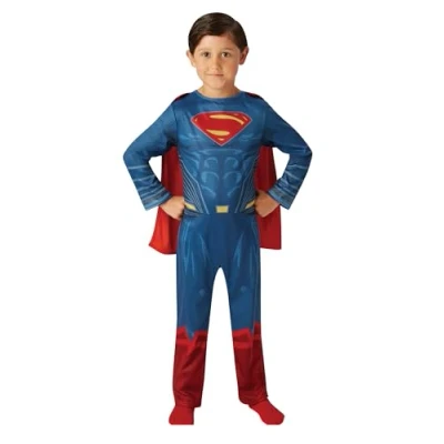Image of Rubie&#039;s 640811S000 Justice League Official DC Superman, Children Costume Small Age 3 4 Years, Height 104 cm, Boys, Blue