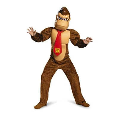 Image of Disguise 98812K 15L Donkey Kong Deluxe Mario Brothers Fancy Dress Costume, Unisex Children, Cartoon, Multi, M