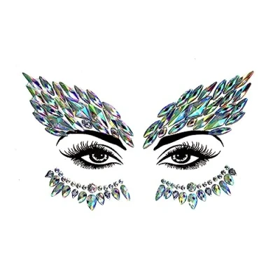 Image of luoshaPUCY Face Gems Glitter, 1 Pack Glitter Gemstone Sticker, Crystal Rhinestone Eyes Body Temporary Tattoo for Women Girls Festival Party (Style 07)