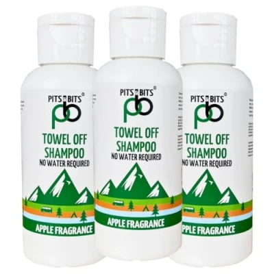 Image of Pits And Bits Rinse Free Shampoo, Apple Fragrance, No Additional Water Or Rinsing Required 100ml Trio Pack