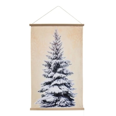 Image of Christmas Workshop Pre Lit Wall Hanging Tree Tapestry