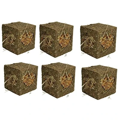 Image of 6 Pack ROSEWOOD SMALL ANIMALS GUINEA PIGS RABBITS MEDIUM HAY CUBE TREAT TOY BOREDOM BREAKER