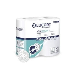 Image of Lucart Aquastream 4 Conventional Toilet Rolls x4 Per Pack (Pack 56)