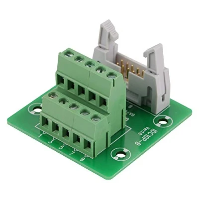 Image of PLC breakout Board, idc10p 10pin male header board terminal block connector Interface with Bracket