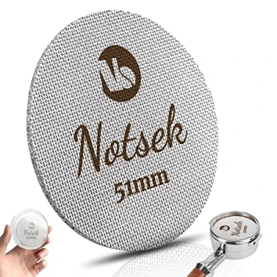 Image of NOTSEK Puck Screen 51mm with Acrylic Storage Box, Resuable 1.7mm Thickness 150μm 316L Stainless Steel Espresso Filter Screen, Portafilter Lower Shower