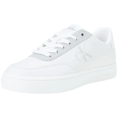 Image of Calvin Klein Jeans Women&#039;s Cupsole Leather Trainers, Multicolor (Bright White/Creamy White/Oyster M), 7
