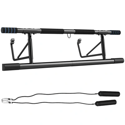 Image of SPORTNOW Pull Up Bar Doorway with Resistance Bands, No Drilling Chin Push Stand Padded Handles for Home Gym Exercise