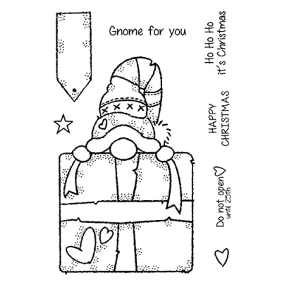 Image of Woodware Francoise Collection Gnome Gift Clear Stamp Set, A6, FRS866
