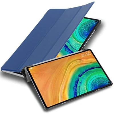 Image of Cadorabo Tablet Case compatible with Huawei MatePad PRO (10.8 Zoll) in JERSEY DARK BLUE Ultra Thin Book Style Protection Cover made of Faux Leather Auto Wake Up Stand Function