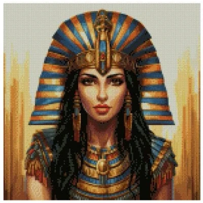 Image of Cleopatra Portrait Counted Cotton Cross Stitch,100% Cotton,14count,150x150 Stitch, 26x26cm Ancient Egypt Style Wall Decor Sampler Stitch kit