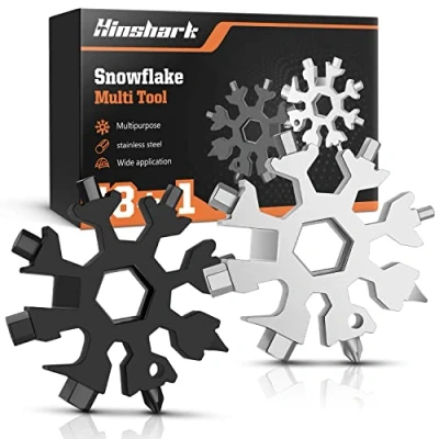 Image of Hinshark Gifts for Men, Stocking Fillers 18 in 1 Snowflake Multi Tool Mens Men Who Have Everything, Birthday Him Gadgets Christmas