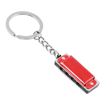 Image of Colorful Harmonica Keychain 8 Tone 4 Holes For Key Chain 3.6 X1.2 X 0.8cm Kids Toy