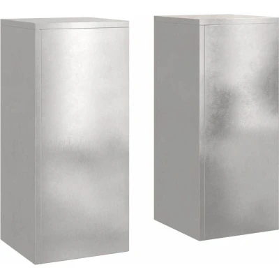 Image of vidaXL Outdoor Plant Stands Pillar 2 pcs 24x24x35 cm Stainless Steel