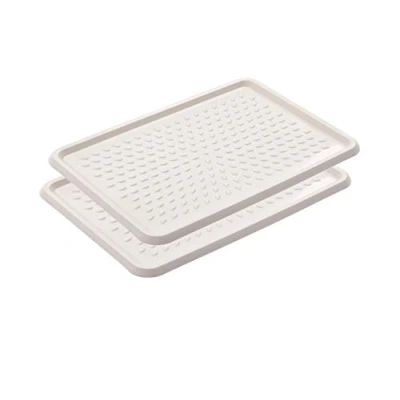 Image of BranQ Home essential 5901098048408 Plastic Shoe Rack, Polypropylene, Cream, Pack of 2