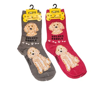 Image of Foozys Unisex Crew Socks Canine/Dog Collection Goldendoodle