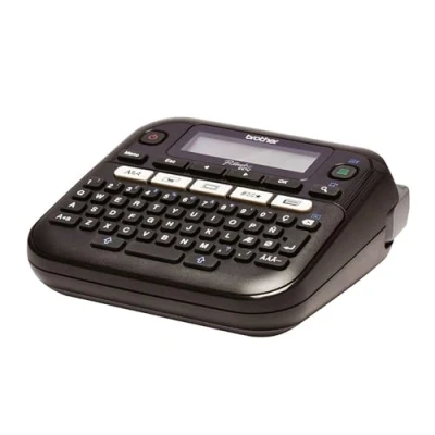 Image of Brother PT D210VP Label Maker, P Touch Printer, Desktop, QWERTY Keyboard, Up to 12mm Labels, Includes Carry Case/AC Adapter/12mm Black on White Tape Cassette, UK Plug