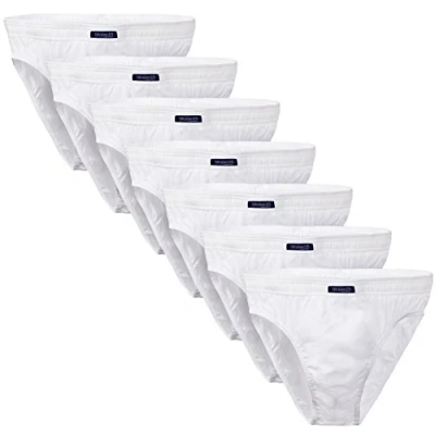 Image of BRUBAKER 7 Pack Men&#039;s Underwear Briefs Classic Slip Underpants White Size L