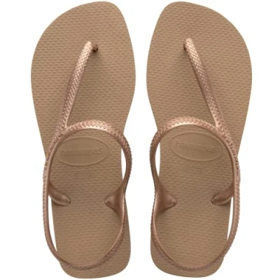 Image of Havaianas Women&#039;s Flash Urban Sandals, Gold Rose, 39 40 BR