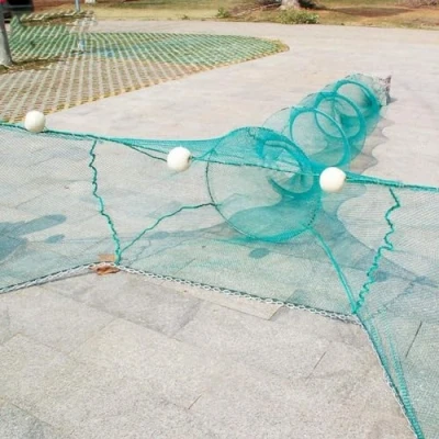 Image of Lawaia Fishing Net Folded Net, Bait for Fish, Shrimp, Crab, Eel, with Iron Chain and Swimming Ball Rivers Ponds, Tail Length 3 m