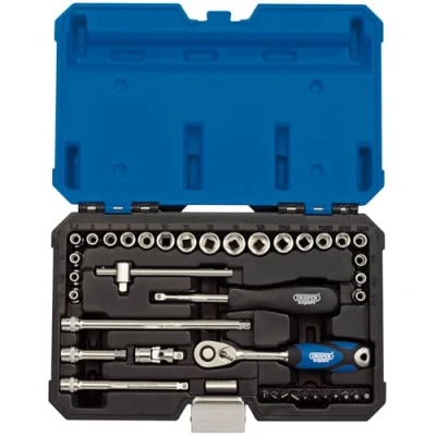 Image of Draper Expert Combined MM/AF Socket Set, 1/4&quot; Sq. Dr. (40 Piece)