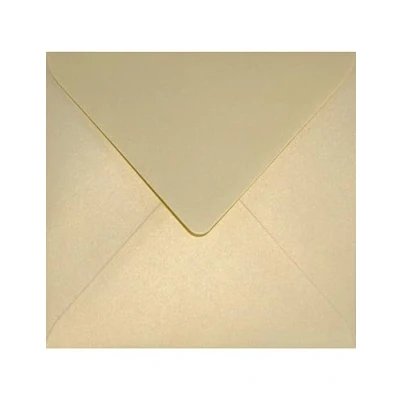 Image of Netuno 25 Square Pearlescent Gold Ivory envelopes K4 153x153mm 6x6″ 120gsm Aster Metallic gummed Pointed Flap no Window for Wedding Invitations Greeting Cards Christmas Money Gift invites