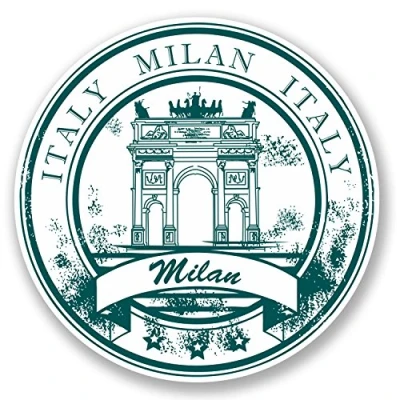 Image of 2 x 10cm Milan Italy Vinyl Sticker Travel Luggage Tag Flag Map Laptop Car #5834 (10cm 10cm)