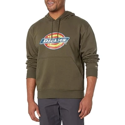 Image of Dickies Men&#039;s Water Repellent Tri Color Logo Hoodie, Moss Green, XL