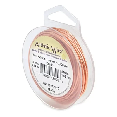 Image of Artistic Wire 1.0 mm Bare Copper Craft Wire, 18 Gauge / 1 mm, 10 yd 9.1 m