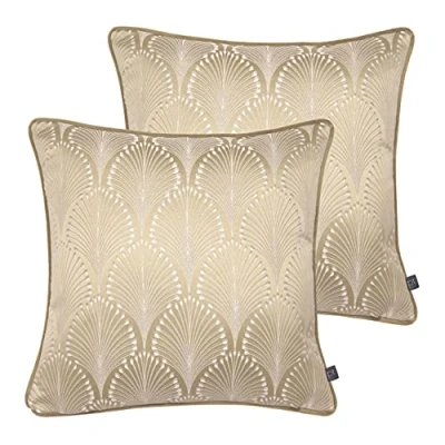 Image of Prestigious Textiles Boudoir Twin Pack Polyester Filled Cushions, Satinwood, 43 x 43cm