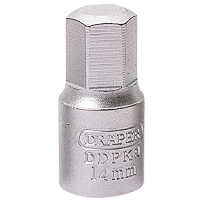 Image of Draper Hexagon Drain Plug Key, 3/8 Sq. Dr., 14mm