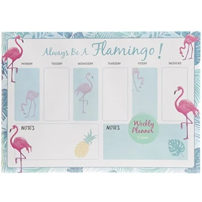 Image of Flamingo Weekly Calendar Planner Desk Organiser Pad
