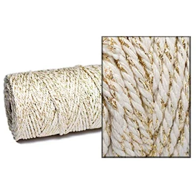 Image of 20m Everlasto Chunky Sparkle Beautiful Baker&#039;s Cotton Craft Twine (4mm approx) (IVORY SPARKLE)