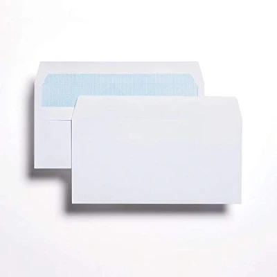 Image of indigo® Strong DL White Classic Self &amp; Seal Envelopes 80gsm : 110 x 220 eco Friendly (10)