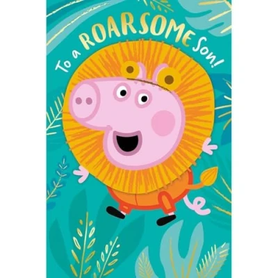 Image of peppa pig, son, birthday card