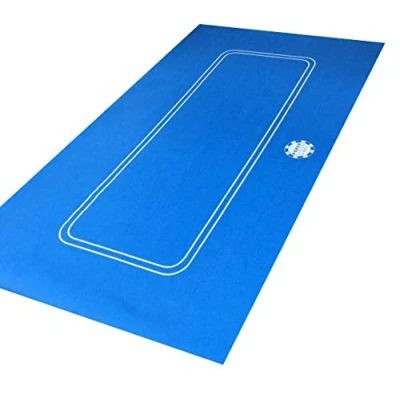 Image of 180cm by 90 BLUE POKER CASINO FELT BAIZE LAYOUT TEXAS HOLDEM