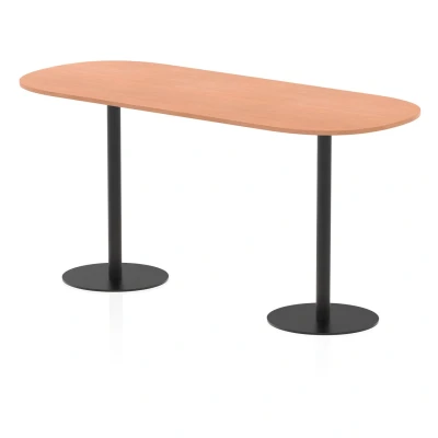 Image of Italia 2400mm Poseur Boardroom Table Beech Top 1145mm High Black Leg