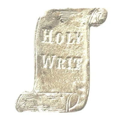 Image of Holy Writ Emblem Orange Lodge Order Nickel Plated for Collarette Sash