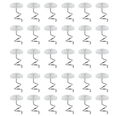 Image of Zerodis 30pcs Clear Heads Twist Pins, Upholstery Bed Skirt Pins for Sofa Covers Slipcovers Arm Armrest