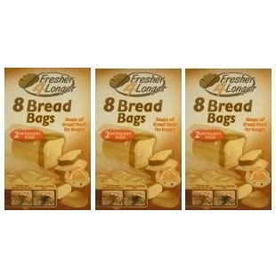 Image of 3 PACKS 8 PIECE BREAD BAGS (24 Total Bags) FRESHER FOR LONGER 2 DIFFERENT SIZES