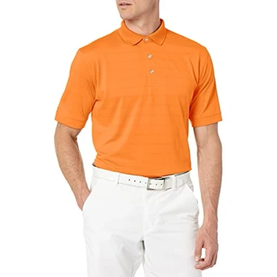 Image of Callaway Men&#039;s Golf Short Sleeve Pique Open Mesh Polo Shirt, Carrot, Large