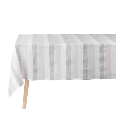 Image of Douceur d&#039;Intérieur Eldora Rectangular Tablecloth, Natural/Silver, 140 x 240 cm