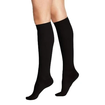 Image of Mens and Women&#039;s 1 Pair Charnos Unisex Travel Flight Socks Black S