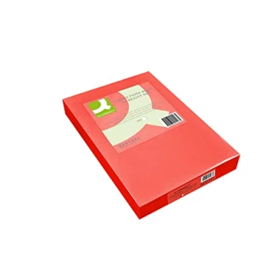 Image of Q Connect Bright Red Coloured A4 Copier Paper 80gsm Ream (Pack of 500) KF01427