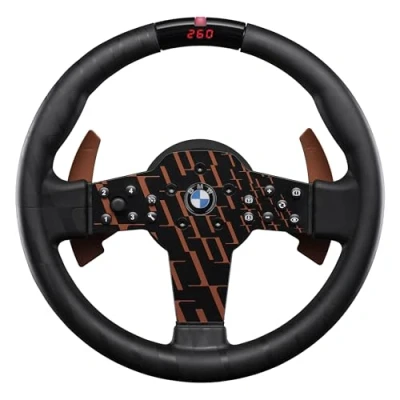 Image of FANATEC CSL ELITE Officially Licensed BMW Sim Racing Steering Wheel Rubberised Grip, RevStripe™ LED Display, Tuning Menu, Metal Shifter Paddles for PC, PS5, PS4