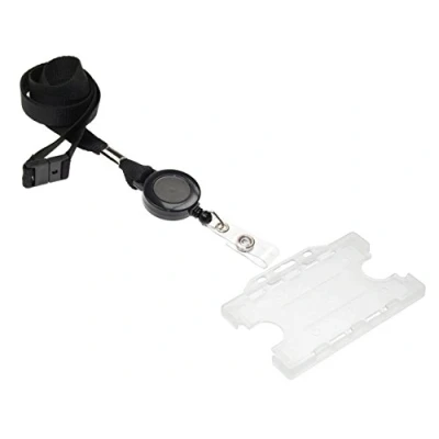Image of ID Card It Access Lanyard Neck Strap with Integrated Badge Reel and Clear 2 Sided Pass Holder 10