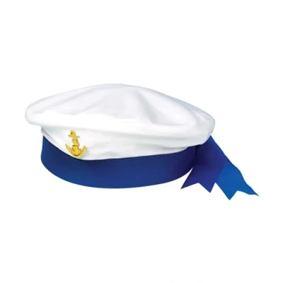 Image of Lizzy 1 x Sailor Hat (Adult) men women, fancy dress Costume Accessory, Captain Cosplay Cap for party, navy Marines Admiral Halloween