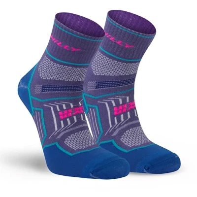 Image of Hilly, Twin Skin, Anti Blister Anklet Med Cushioning, Grape/Blue, S