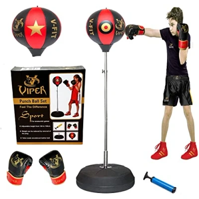 Image of Viper Kids/Junior/Children Free Standing Punch Boxing Bag Set Toy 4FT with Gloves Adjustable Height